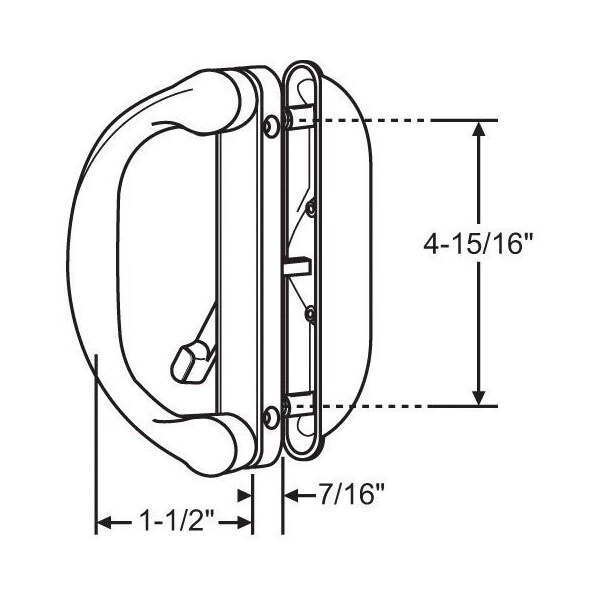 Strybuc Patio Door Handle Bronze 13-473BZ | Zoro